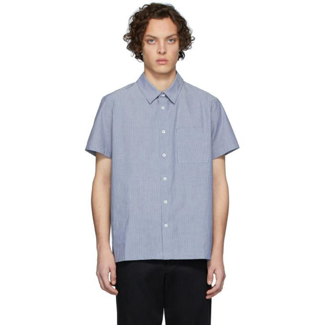A.P.C. Blue Bruce Short Sleeve Shirt