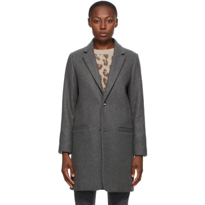 A.P.C. Grey Wool Carver Coat
