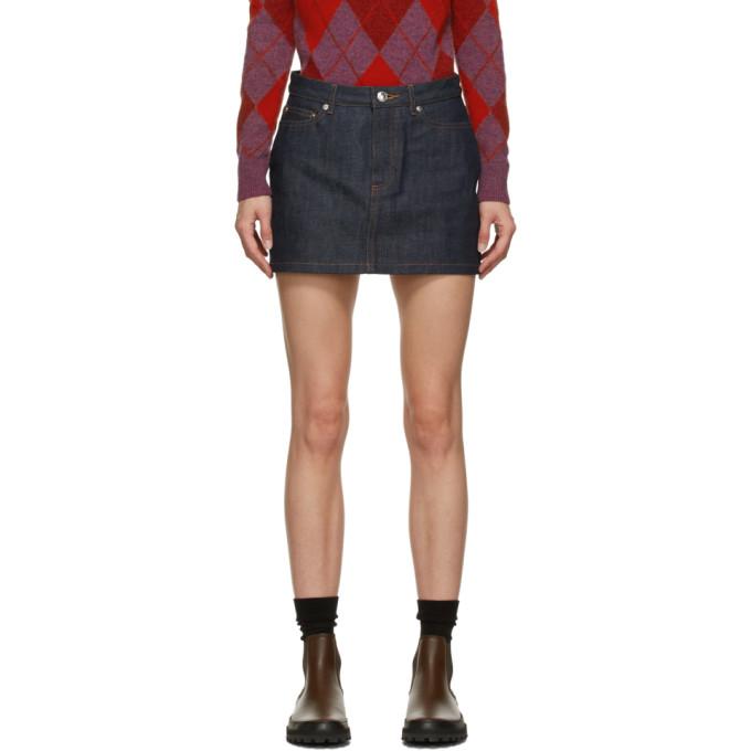 A.P.C. Navy Japanese Denim Miniskirt