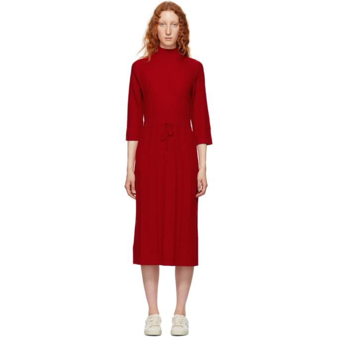 A.P.C. Red Viviane Knit Dress-BLACKSKINNY.COM