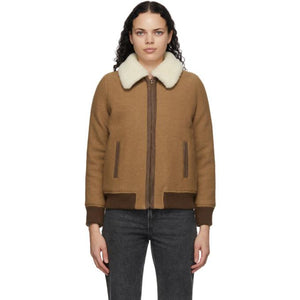 A.P.C. Tan Stacy Bomber Jacket