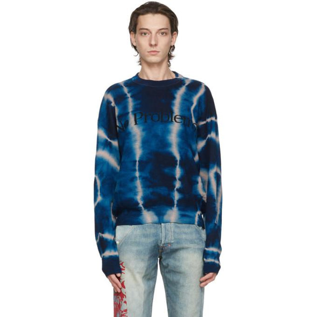 Aries Blue and Beige Merino No Problemo Sweater