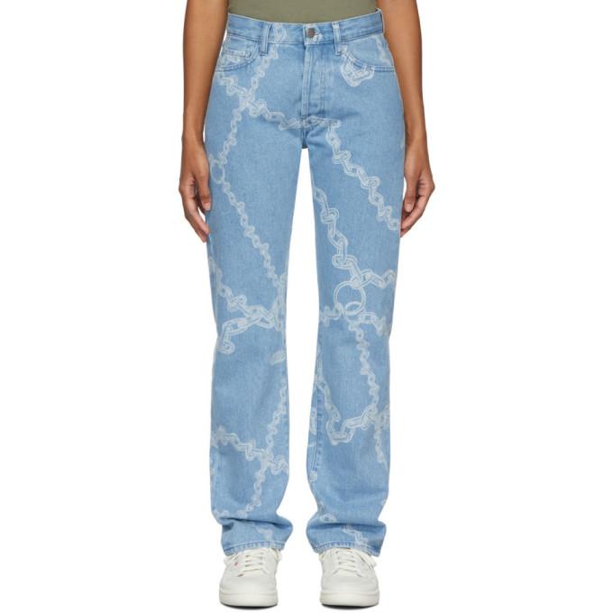 Aries Blue Lilly Chain Print Jeans