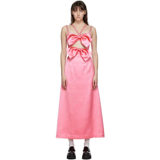 Ashley Williams Pink Satin Bow Dress