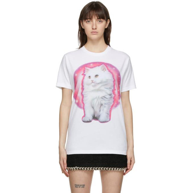 Ashley Williams White Airbrush Kitten T-Shirt