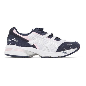 Asics White and Navy GEL-1090 Sneakers