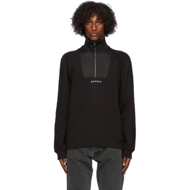 Axel Arigato Black Monogram Half-Zip Sweatshirt