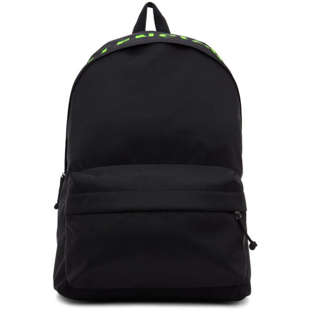 Balenciaga Black and Green Wheel Backpack