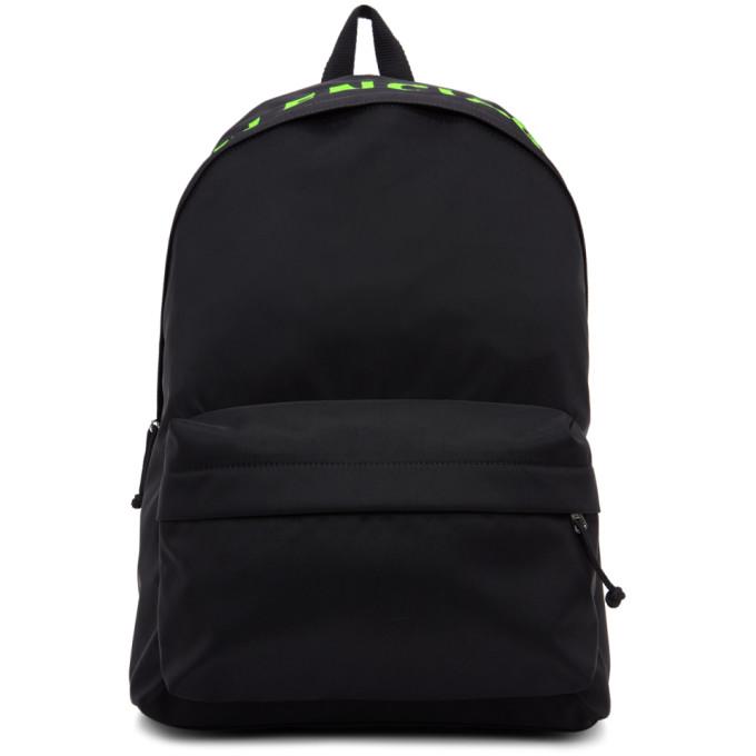 Balenciaga Black and Green Wheel Backpack