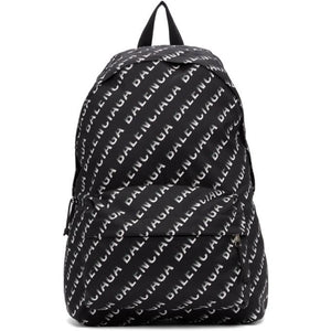 Balenciaga Black and White Gradient Logo Wheel Backpack