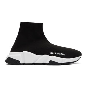 Balenciaga Black and White Speed Sneakers