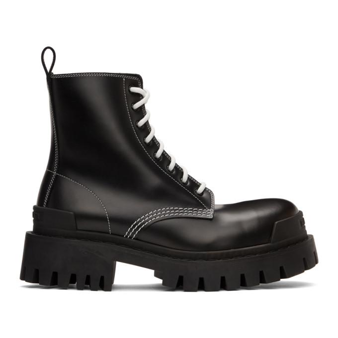 Balenciaga Black and White Strike Boots