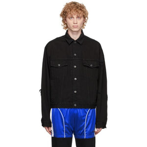 Balenciaga Black Denim Ripped Jacket