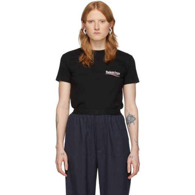 Balenciaga Black Logo Print T-Shirt