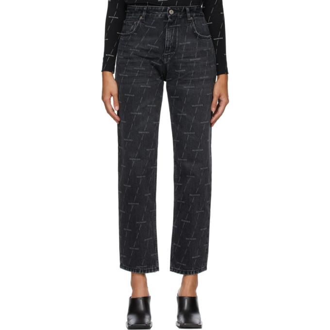 Balenciaga Black Regular Logo Jeans