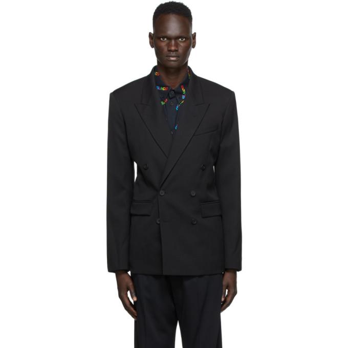 Balenciaga Black Wool Double-Breasted Blazer