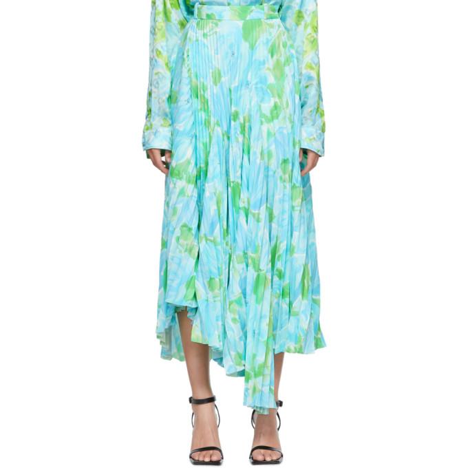 Blue Floral-printed dress Balenciaga - Vitkac GB