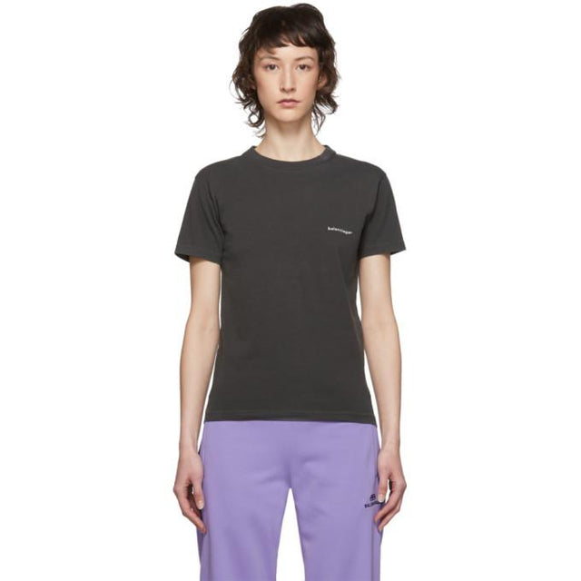 Balenciaga Grey Copyright Logo T-Shirt