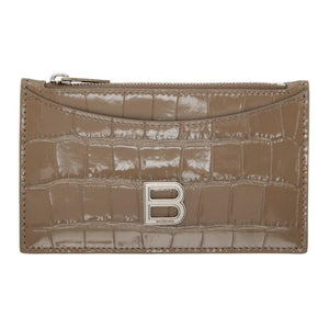 Balenciaga Grey Croc Hourglass Card Holder