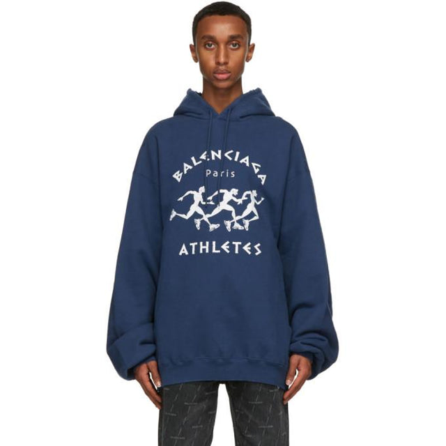 Balenciaga Navy Marathon Sport Hoodie