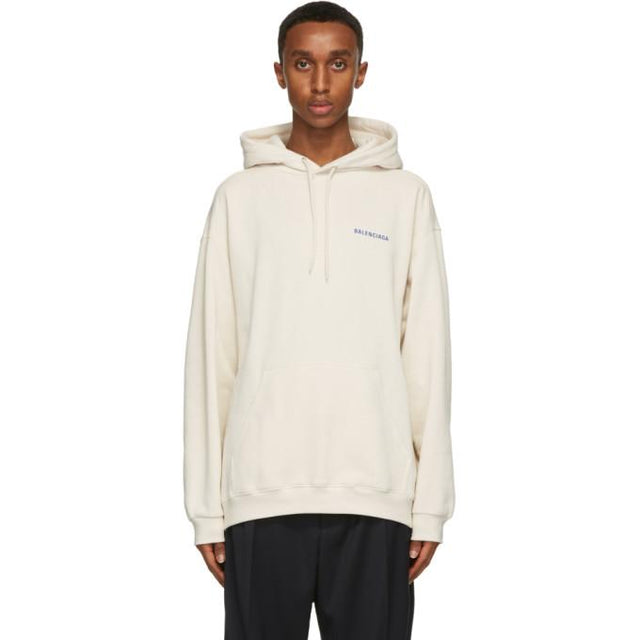 Balenciaga Off-White Logo Medium Fit Hoodie