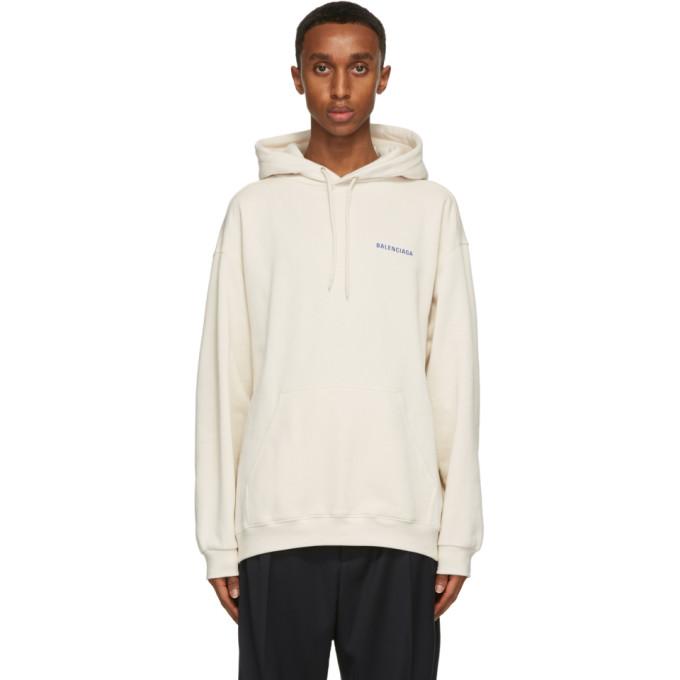 Balenciaga Off-White Logo Medium Fit Hoodie