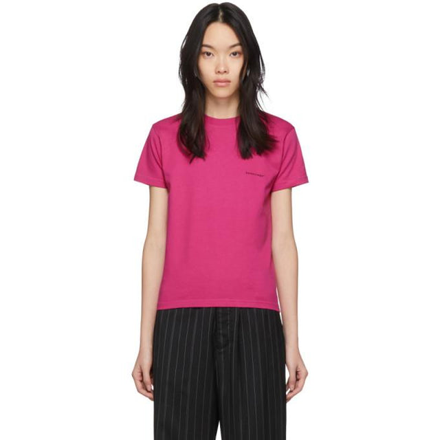 Balenciaga Pink Copyright Logo Fitted T-Shirt