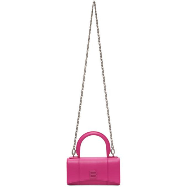 Balenciaga Pink Shiny Hourglass Phone Holder Bag