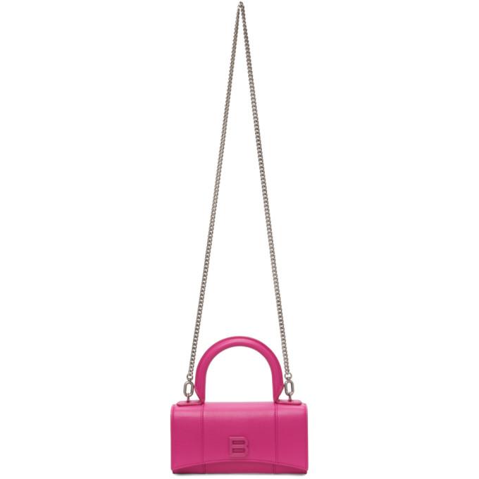 Balenciaga Pink Shiny Hourglass Phone Holder Bag