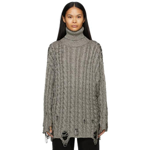 Balenciaga Silver Destroyed Turtleneck – BlackSkinny