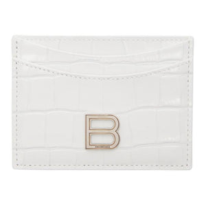 Balenciaga White Croc Hourglass Card Holder