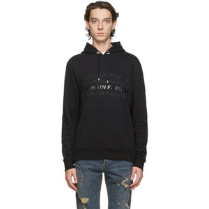 Balmain Black Logo Zip Hoodie
