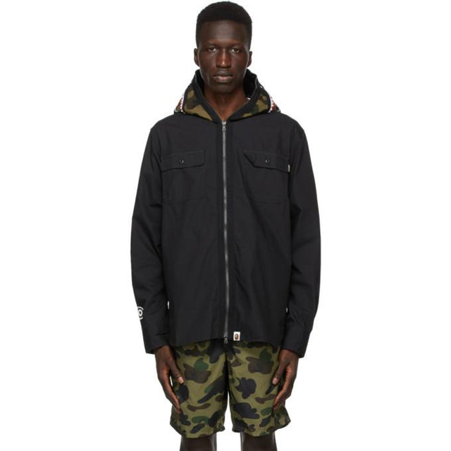 BAPE Black 1st Camo Shark Hoodie Shirt