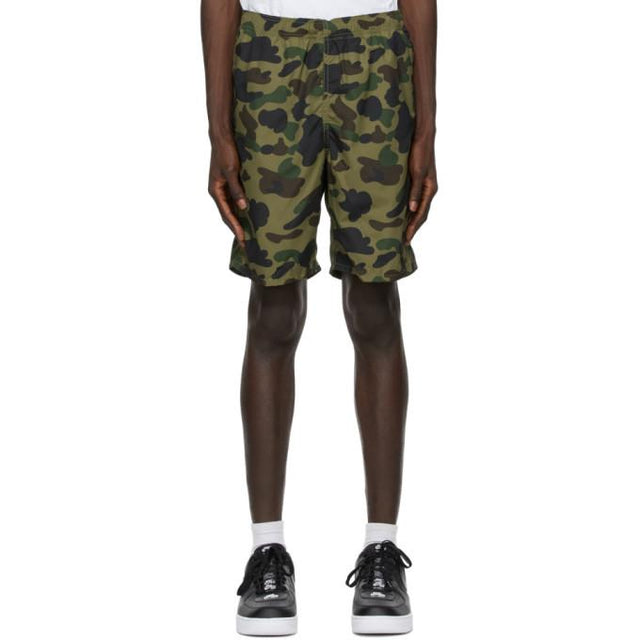 BAPE Khaki Camo 1st Beach Shorts