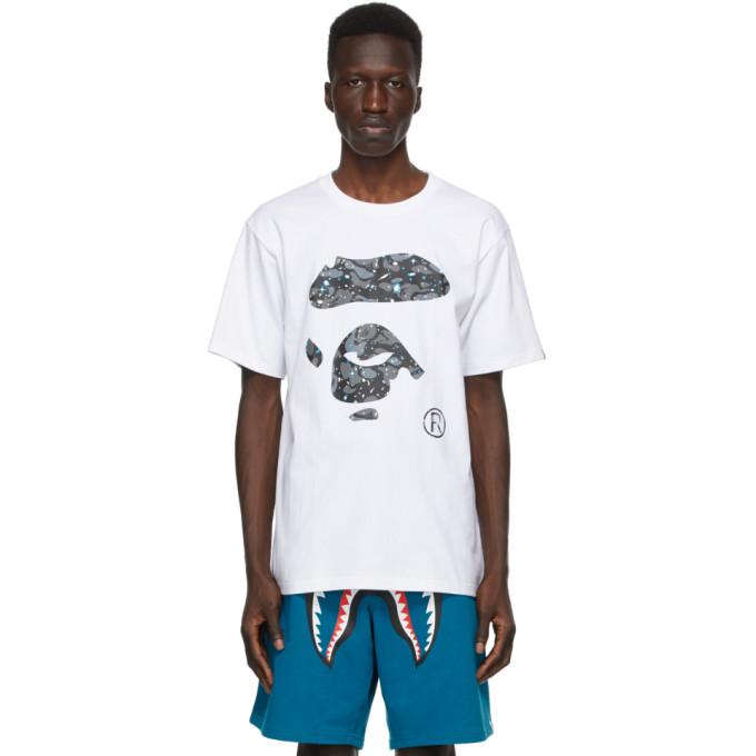 BAPE White Camo Ape Face Space T-Shirt