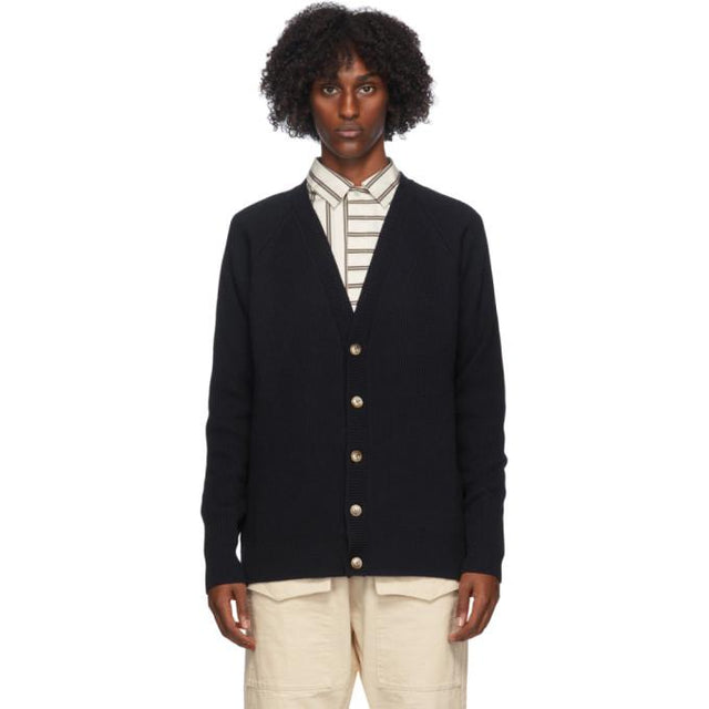 Barena Navy Virgin Wool Paluelo Cardigan