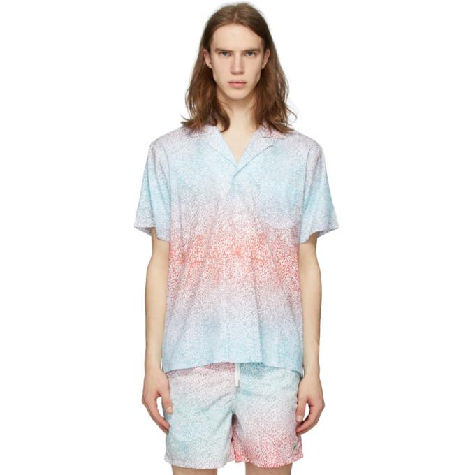 Bather Blue and Pink Gradient Cheetah Camp Shirt