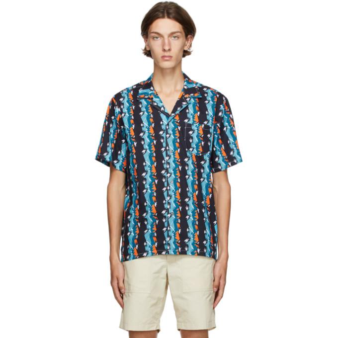 Bather Blue Bizzaro Stripe Camp Shirt
