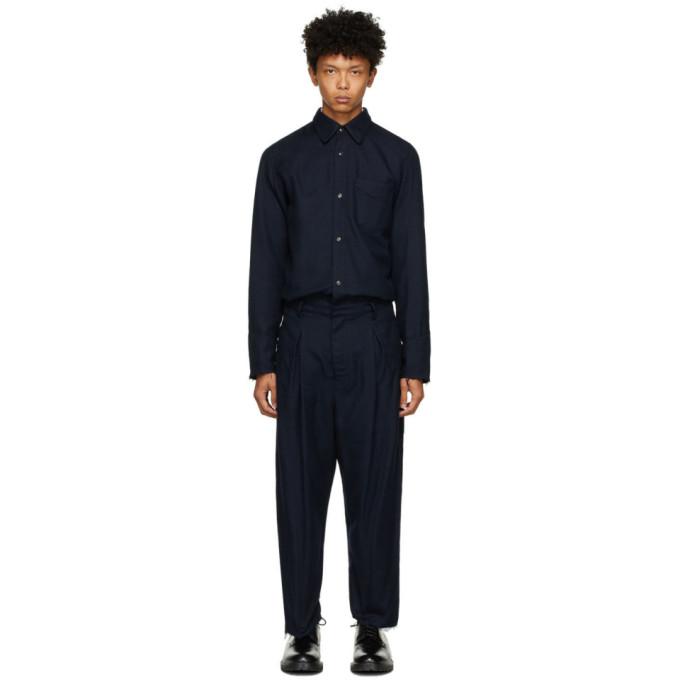 BED J.W. FORD Navy Wool Western Jumpsuit