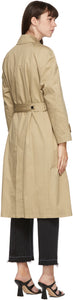 Pushbutton Beige Bustier Trench Coat