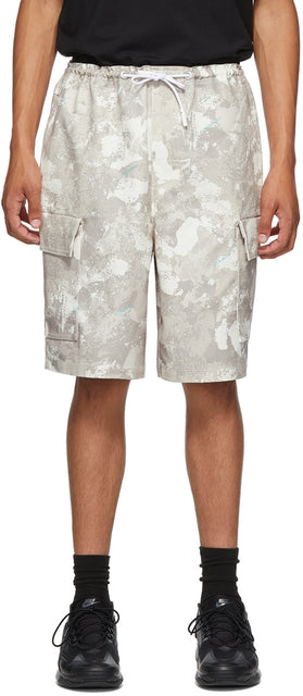 Marcelo Burlon County of Milan Beige Camou Cargo Shorts - County Marcelo Burlon de Milan Beige Camou Cargo Shorts - Marcelo Barlon County of Milan Beige Camou Cargo Shorts.