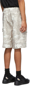 Marcelo Burlon County of Milan Beige Camou Cargo Shorts