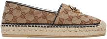 Gucci Beige Canvas GG Espadrilles - Gucci beige toile gg espadrilles - 구찌 베이지 캔버스 GG Espadrilles.