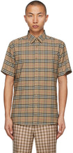 Burberry Beige Check Simpson Short Sleeve Shirt - Burberry Beige Chèque Simpson Shirt Shirt Shirt - 버버리 베이지 체크 심슨 짧은 소매 셔츠