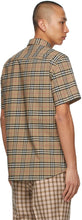 Burberry Beige Check Simpson Short Sleeve Shirt