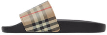 Burberry Beige Check Slides