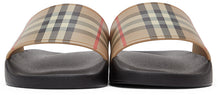 Burberry Beige Check Slides