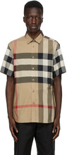 Burberry Beige Check Somerton Short Sleeve Shirt - Burberry Beige Chèque Somerton Short Shirt Shirt - 버버리 베이지 셔츠 셔츠 셔츠를 확인하십시오