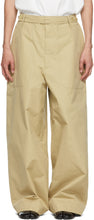 Hed Mayner Beige Cotton Belted Trousers - Pantalon Ceinté de coton Beige Beige - 헤드 마닝 베이지 코튼 벨트 바지