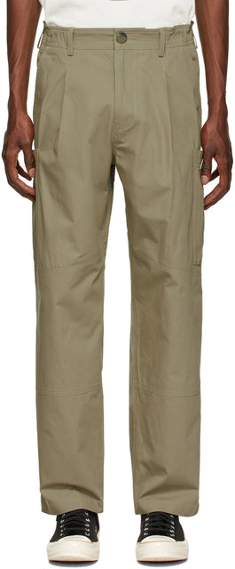 Labrum Beige Elasticized Pocket Cargo Pants - Pantalon de cargaison de poche élastiquée de labrum beige - Labrum Beige Elasticized Pocket Cargo Pants.